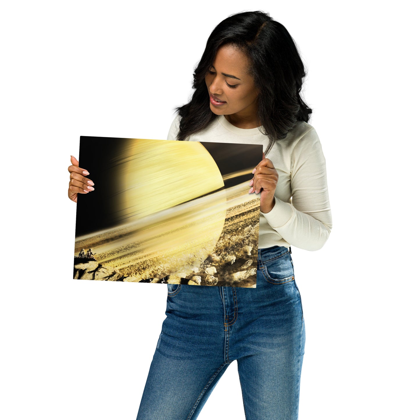 "Meet Me on Saturn's Rings" 11 x 14 Metal Print